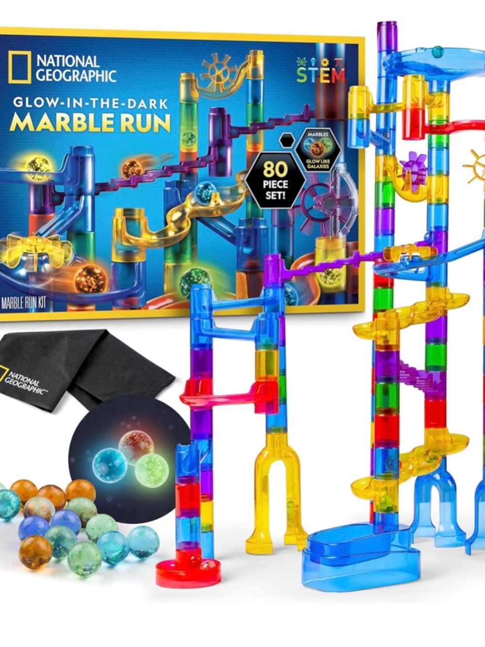 National Geographic Glow-in-the-Dark Marble Run - Multicolor